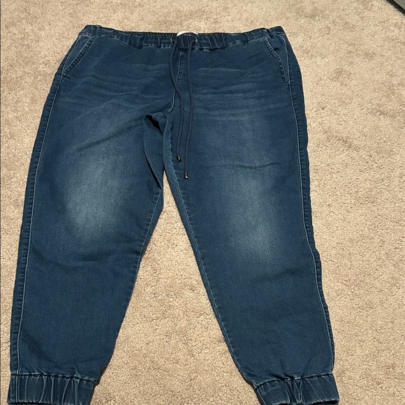 Skinnygirl Pants - Blue Denim Jogger Pants